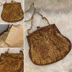 1960s Vintage Gold Bead Purse | Magid